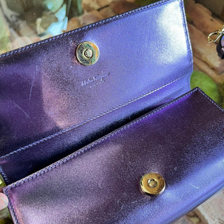FERRAGAMO Purple Top Handle Wallet On Chain