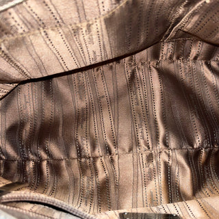 FERRAGAMO Metallic Champagne Leather Shoulder Bag