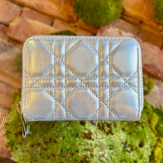 DIOR Silver Lady Dior Medium Wallet
