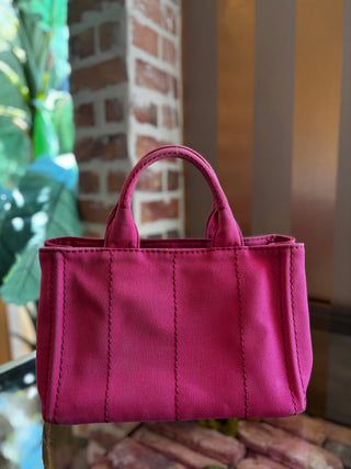 PRADA Pink Mini Canapa Tote