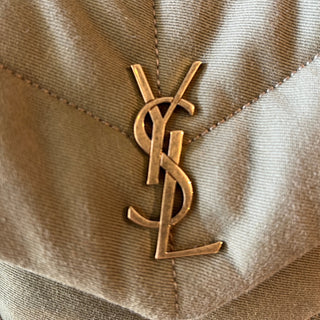 SAINT LAURENT Loulou Puffer Quilted Mini Green Shoulder Bag