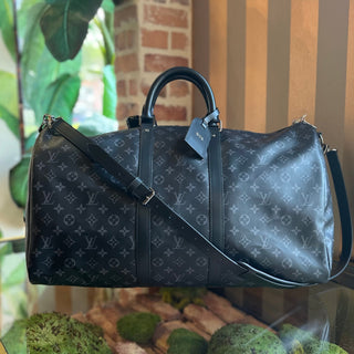 LOUIS VUITTON Keepall Bandouliere 55 Damier Graphite Canvas Duffel Bag