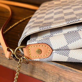 LOUIS VUITTON Favorite MM Damier Azur Canvas Crossbody Bag
