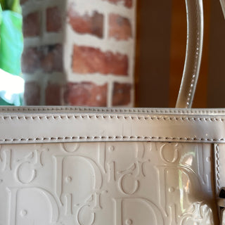 CHRISTIAN DIOR Dior Oblique Embossed Patent Leather Shopper Tote
