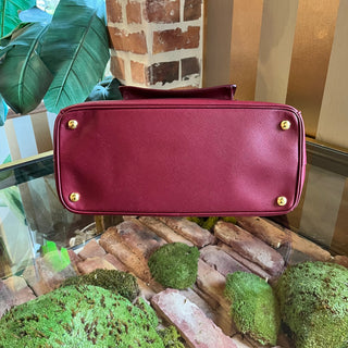 PRADA Bi-Color Saffiano Lux Leather Pocket Tote Bag