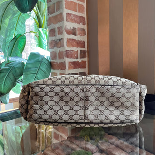 GUCCI Beige Brown GG Canvas Diaper Crossbody Bag