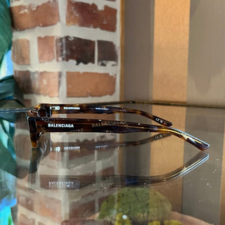 BALENCIAGA BB0075S Tortoise Brown Acetate Rectangle Sunglasses