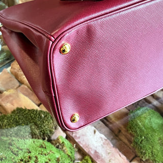 PRADA Bi-Color Saffiano Lux Leather Pocket Tote Bag