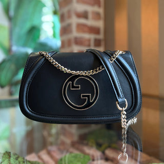 GUCCI Blondie Medium Black Leather Shoulder Bag