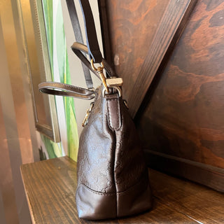 GUCCI Heart-Bit Brown Metallic Guccissima Leather Tote