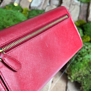 PRADA Wave Saffiano Leather Continental Wallet