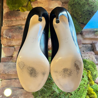 GUCCI Black Leather Pearl Embellished Pumps SZ 40 (10 US)