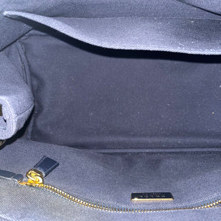 PRADA Jardinière Large Navy Blue Cotton Canvas Tote