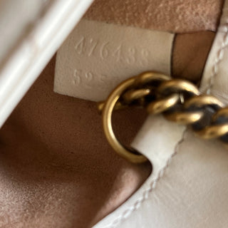 GUCCI GG Marmont White Matelassé Calfskin Crossbody Bag