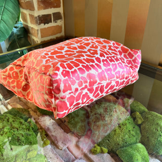 FENDI Shopper Pink Cheetah Print Canvas Tote