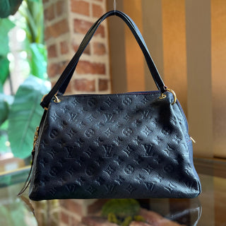 LOUIS VUITTON Ponthiue Marine Rouge Empreinte Leather Shoulder Bag