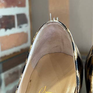 CHRISTIAN LOUBOUTIN Very Prive 120 Leopard Print Patent Peep Toe Pumps SZ35(5US)