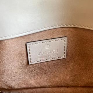 GUCCI GG Marmont White Matelassé Calfskin Crossbody Bag