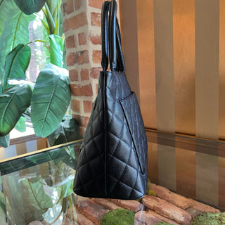CHANEL Medallion Quilted Caviar Leather Tote Bag
