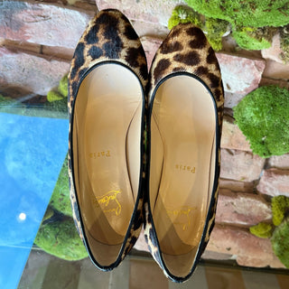 CHRISTIAN LOUBOUTIN Melissa Pony Hair Leopard Print Wedges SZ36.5(6.5US)