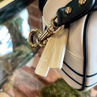 CHRISTIAN DIOR Dior Vibe Small White Calfskin Zip Satchel