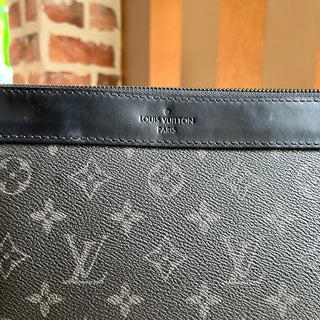 LOUIS VUITTON Black Discovery Monogram Eclipse Pochette Document Holder