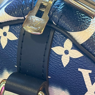 LOUIS VUITTON Speedy Bandouliere 30 Blue Escale Canvas Satchel Bag