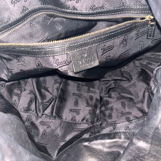 GUCCI Hysteria Medium Black Patent Hobo Bag