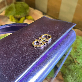 FERRAGAMO Purple Top Handle Wallet On Chain