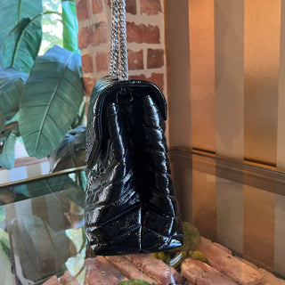 SAINT LAURENT Loulou Medium Y Quilted Patent Shoulder Bag