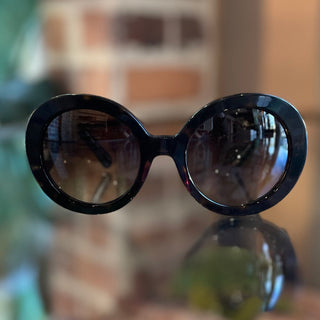 PRADA SPR27N Baroque Swirl Brown Tortoise Round Sunglasses