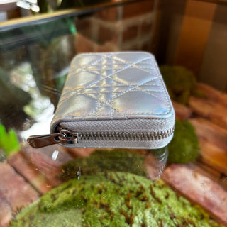 DIOR Silver Lady Dior Medium Wallet
