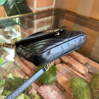 SAINT LAURENT Mini College Shiny Crackled Leather Shoulder Bag