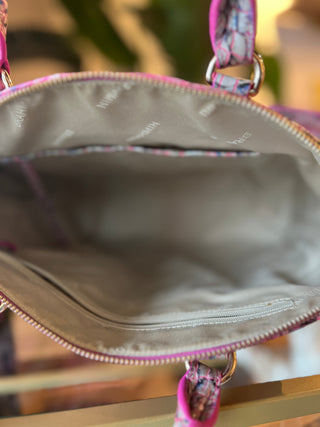 BRAHMIN Pink Cobra Large Duxbury Satchel