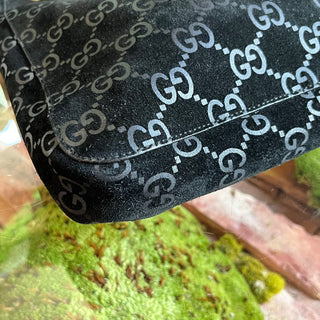 GUCCI Suede GG Shoulder Bag DIA297