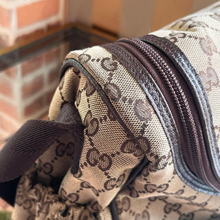 GUCCI Beige Brown GG Canvas Diaper Crossbody Bag