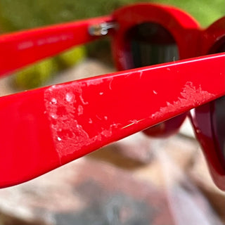 CELINE CL40019I 66N Red Acetate Cat Eye Sunglasses