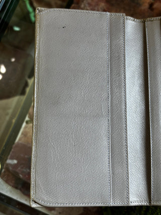CHANEL Gray Coco Button Wallet