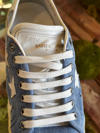 SAINT LAURENT Denim Star Court Sneakers