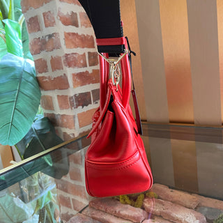 VERSACE Palazzo Empire Medium Red Top Handle Bag