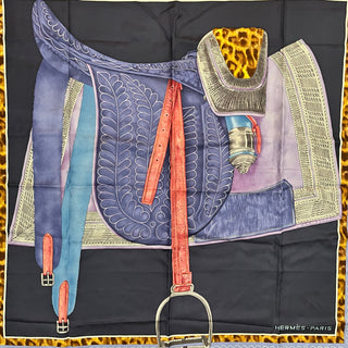 HERMES Selle D'Offizier en Grande Silk Scarf