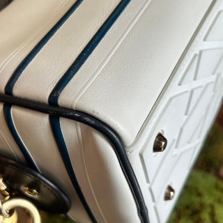 CHRISTIAN DIOR Dior Vibe Small White Calfskin Zip Satchel