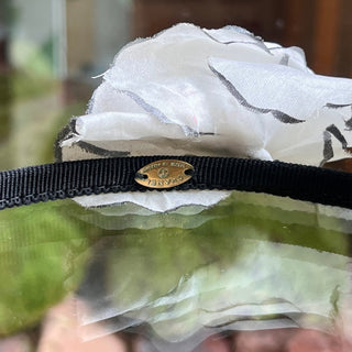 CHANEL Camellia CC Black White Fabric Headband