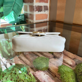 GUCCI GG Marmont White Matelassé Calfskin Crossbody Bag