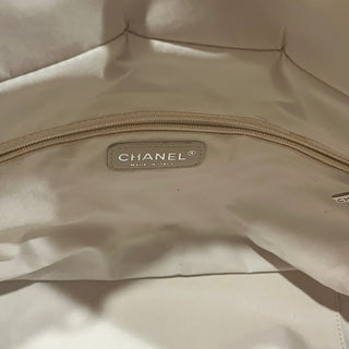 CHANEL Paris Biarritz Large Metallic Gold Coated Canvas Tote Bag ADI11203