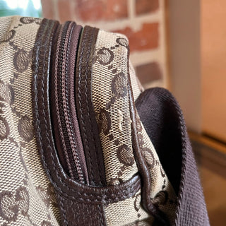 GUCCI Beige Brown GG Canvas Diaper Crossbody Bag