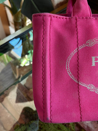 PRADA Pink Mini Canapa Tote