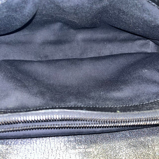 SAINT LAURENT YSL College Black Sheepskin Matelassé Chevron Monogram Shoulder Bag