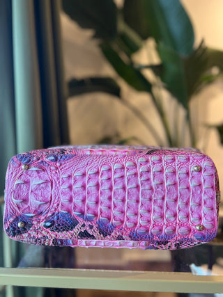 BRAHMIN Pink Cobra Large Duxbury Satchel