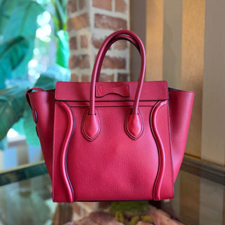 CELINE Luggage Micro Drummed Calfskin Tote Bag